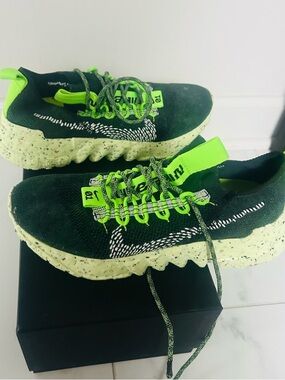 Nike Women's Space Hippie 01- Black and Neon Green Athletic Shoes